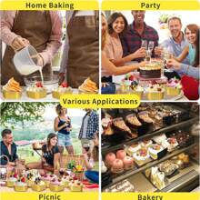 200pcs Baking Cups Aluminum Foil With Lids,5oz Cupcake Mini Cake Pans For Muffins, Desserts, Flans, Pudding&Party Food Display - 黃色 - 查看 6