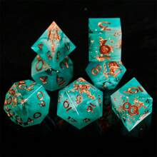 Handmade Bi-Color Resin Dice Set, Suitable For Role-Playing Games With Starry Sparkle And Precise Edge, Suitable For Teenagers Aged 14+, A Perfect Gift For Birthday Or Christmas - Multicolor - View 4