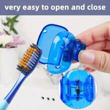 Set de 4 cubiertas protectoras portátiles para cabezales de cepillo de dientes con caja de almacenamiento fácil de abrir/cerrar, protector de cepillo de dientes, accesorio de baño esencial para el hogar y viajes, libre de alcohol