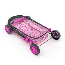 Carrinho de Boneca Infantil Reborn Menina Sag Toys Vaneza Luxo 79cm - Rosa chiclete - Visão 6