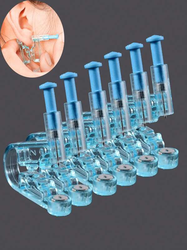 2-10 Stücke/Set keimfreier Piercing-Set, Einweg-Piercing-Einheit für Ohrknorpel, Tragus, Helix, schmerzfreie Nasen-Piercing-Pistole