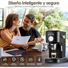 Máquina de Espresso y Capuchino 20 Bares, Cafetera Cápsulas y Café Molido con Espumador de Leche para Espresso Cappuccino Mocha y Latte para Barista en casa (ESS2) - 1 - Ver 6