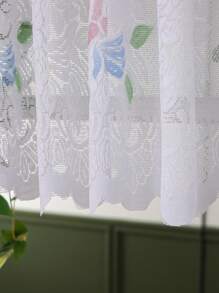 1 件简约花卉蕾丝窗帘，加厚咖啡色房间隔断，客厅、卧室、餐厅门帘 - 彩色 - 查看 10