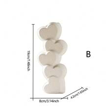 NJCHARMS 1PC White Heart Shaped Ceramic Vase, Heart Shaped Vase, Bohemian Vase, Valentine's Day Decorations Vase, For Office, Bedroom, Mantelpiece And Other Desktop Decorations, Decorative Choices Ideal For Weddings Special Occasions Rama Rama Gifts Birthday Graduation Home Decor Room Decor Flower Vase Glass Vase