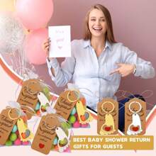 Set Of 30 Gold/Silver Footed Keychain Bottle Openers With Sandbags, Twine, And Thank You Cards For Baby Shower For Guests To Reveal Gender And Party Preferences, Birthday Parties, Gifting Events, Valentine's Day Gifts, Kitchen And Bar Supplies, Party Favors