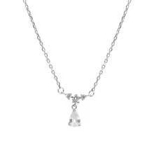 时尚水钻花朵设计项链，适合日常佩戴、情人节、母亲节、生日、婚礼、派对礼物、妈妈、母亲、母亲节、礼物 - 水滴 - 查看 7