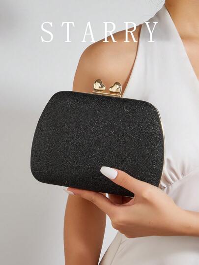 Glamorous Rhinestone Velvet Box Bag - Shiny Glitter Mini Evening Purse For Women And Girls, Perfect For Weddings, Proms, Parties, And Dinners, Elegant Gift Idea For Women
