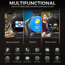 EIGIIS Reloj inteligente para hombres con batería grande de 800mAh, linterna LED potente, resistente al agua 3ATM, construcción duradera, pantalla HD de 1.8", seguimiento de actividad física, monitoreo del sueño, función de llamada, compatible con iOS y Android - Multicolor - Ver 8