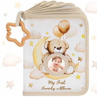 1pc New Teddy Bear Themed Baby Growth Photo Album Baby Shower Easter Gifts Things For Girls/Boys