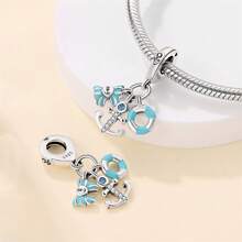 1pc S925 Silver Romantic Minimalist Clover, Palm Tree, Airplane, Lifebuoy, Insect, Cross Faith Pendant Necklace In Gift Box, Versatile For Women, Gift For Party, Jewelry - Silver - View 5