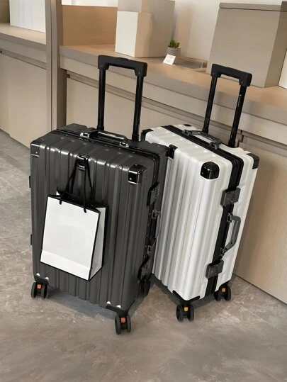 Valigia da cabina grigio scuro da 20 pollici con telaio in alluminio, valigia rigida ABC con ruote universali e lucchetto TSA, valigia da cabina con telaio in alluminio (ABC+alluminio) e ruote universali, articoli essenziali da viaggio, viaggi di breve durata, viaggi d'affari, viaggi romantici, spostamenti quotidiani, ritorno a scuola - grande capacità, elegante, robusta, resistente all'usura, ruote universali silenziose - valigia da cabina - portatile e sicura - versatile e di alta qualità, viaggi e vacanze