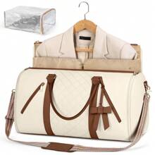 Garment Bags For Travel Women Leather Convertible Garment Duffle Bag With Shoe Pouch,Large Carry On Garment Bag Dress Suit Business Travel Bags Beige - Multicolor - View 15
