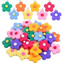 3/5/7 件花朵吊坠饰品树脂花朵向日葵吊坠首饰 DIY 项链手链钥匙扣首饰制作装饰工艺用品海滩度假派对婚礼生日周年纪念礼物配件毕业季开始季礼物首饰制作配件 - A - 查看 1