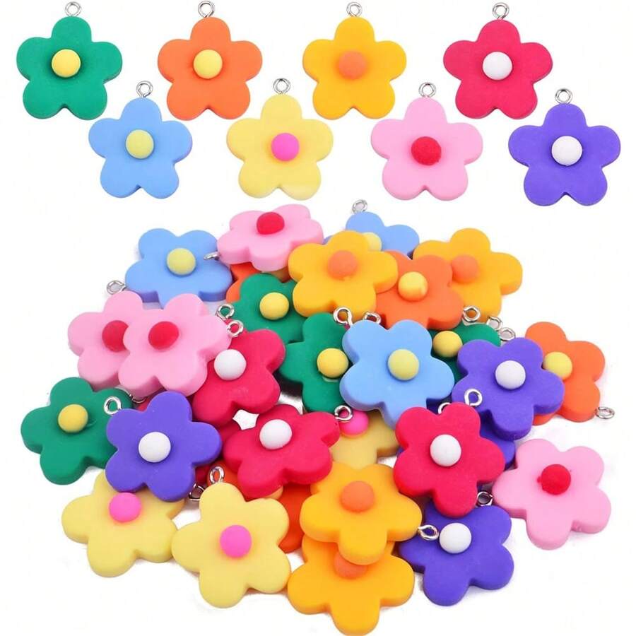 3/5/7 件花朵吊坠饰品树脂花朵向日葵吊坠首饰 DIY 项链手链钥匙扣首饰制作装饰工艺用品海滩度假派对婚礼生日周年纪念礼物配件毕业季开始季礼物首饰制作配件 - A - 查看 1