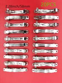 20pcs/Set French Hairpin Clips Base, Blank Automatic Clips, Handmade Bow Hair Clips, DIY Jewelry Making Supplies