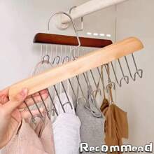 8 钩波浪设计多功能木质衣架，用于胸罩、内衣、服装存储和干燥，适合宿舍