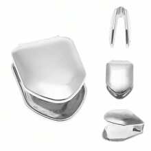 THATBOY 4pcs Fashion Personalized Jewelry Grillz Single Glossy Copper Simple Cool Grillz Gift For Men And Women
