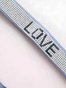 Kit 3 Calcinha Sem Costura a Laser com Strass Escrita Love Fio Dental Calcinhas Lingerie Feminina