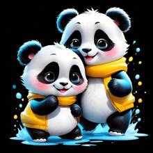 1/2/3 Pieces Giant Panda Motif Iron-On Transfer Stickers, Suitable For Washing On T-Shirts, Masks, Vests, Jackets, Hoodies, Pillows, Jeans, Backpacks, And More