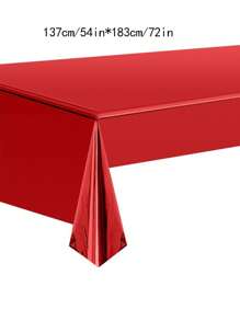 1pc Metallic Foil Disposable Tablecloth, Shiny Solid Color, For Birthday Party Decoration - Gold - View 4