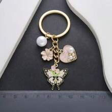 Heart, Butterfly, Tulip Keychain, Elegant Bag Pendant, Small Gift - Heart Butterfly Keychain - View 3