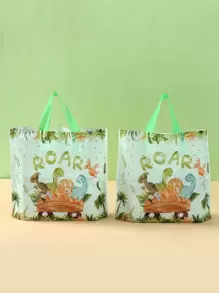 25/50pcs, Dinosaur Gift Bags, Birthday Party Favors Decoration Bags, Cartoon Animal Party Favors Wrapping Supplies, Dinosaur Birthday Gift Wrapping Candy Bags, Birthday Decorations