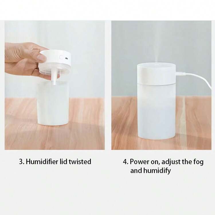 NetHong Small Portable Air Purifier Ultrasonic Humidifier Aroma Oil Diffuser USB Mute - Multicolor - Añade 8