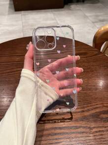 1 pezzo Custodia telefonica trasparente con motivo a cuori colorati carini, compatibile con 7/8/7p/8p/X/Xs/Xr/Xsmax/11/11pro/11promax/12/12pro/12promax/12MINI/13/13pro/13promax/13MINI/14/14pro/14plus/14promax/15/15pro/15plus/15promax/16/16pro/16plus/16promax, impermeabile, antiurto, anti-caduta, resistente ai graffi