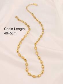 1pc Stainless Steel Coffee Bean Shape Chain Necklaces For Women Fashion Simple Necklace Jewelry
