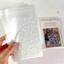 100 个透明圆形波点图案礼品包装袋，平口包装袋，小礼品包装袋 DIY 礼品袋，用于节日、生日、婚礼、派对礼品包装袋。、小礼盒、礼品包装、礼品包装、礼品袋、伴娘礼物、礼品袋、情人节、情人节、情人节、情人节礼品袋、我的第一个情人节、情人节物品、情人节装饰品 - 無色 - 查看 2