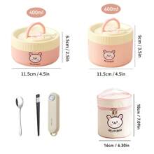 Portable 304 Stainless Steel Thermal Lunch Box With Cutlery&Lunch Bag, Cute Capybara Pattern Leak Proof Bento Box, Microwave Safe&Hot Water Heating, Insulated Anti Scalding Lunch Container, Reusable Fruit Salad Food Storage Container, Suitable For Student And Adult Use In School, Office, Outdoor Camping, Picnic, Travel