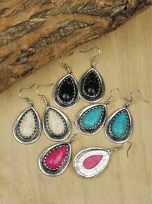 1 paire de boucles d'oreilles vintage bohème en turquoise, design unique convenant à toutes les occasions