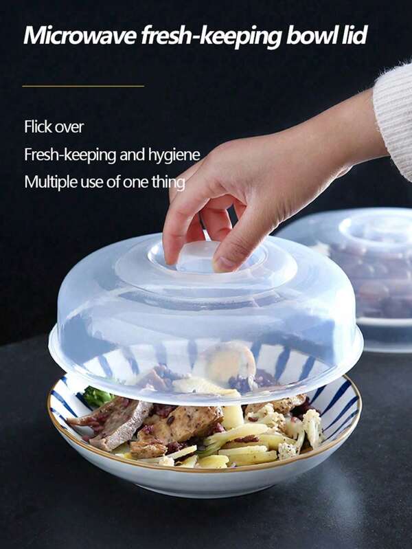Juego de 3 piezas que incluye: Cubierta de seguridad para horno microondas, Cubierta aislada para verduras, Cubierta de plástico para alimentos, Cubierta resistente al calor para alimentos, Cubierta a prueba de olores para refrigerador, Utensilios de conservación diarios de cocina