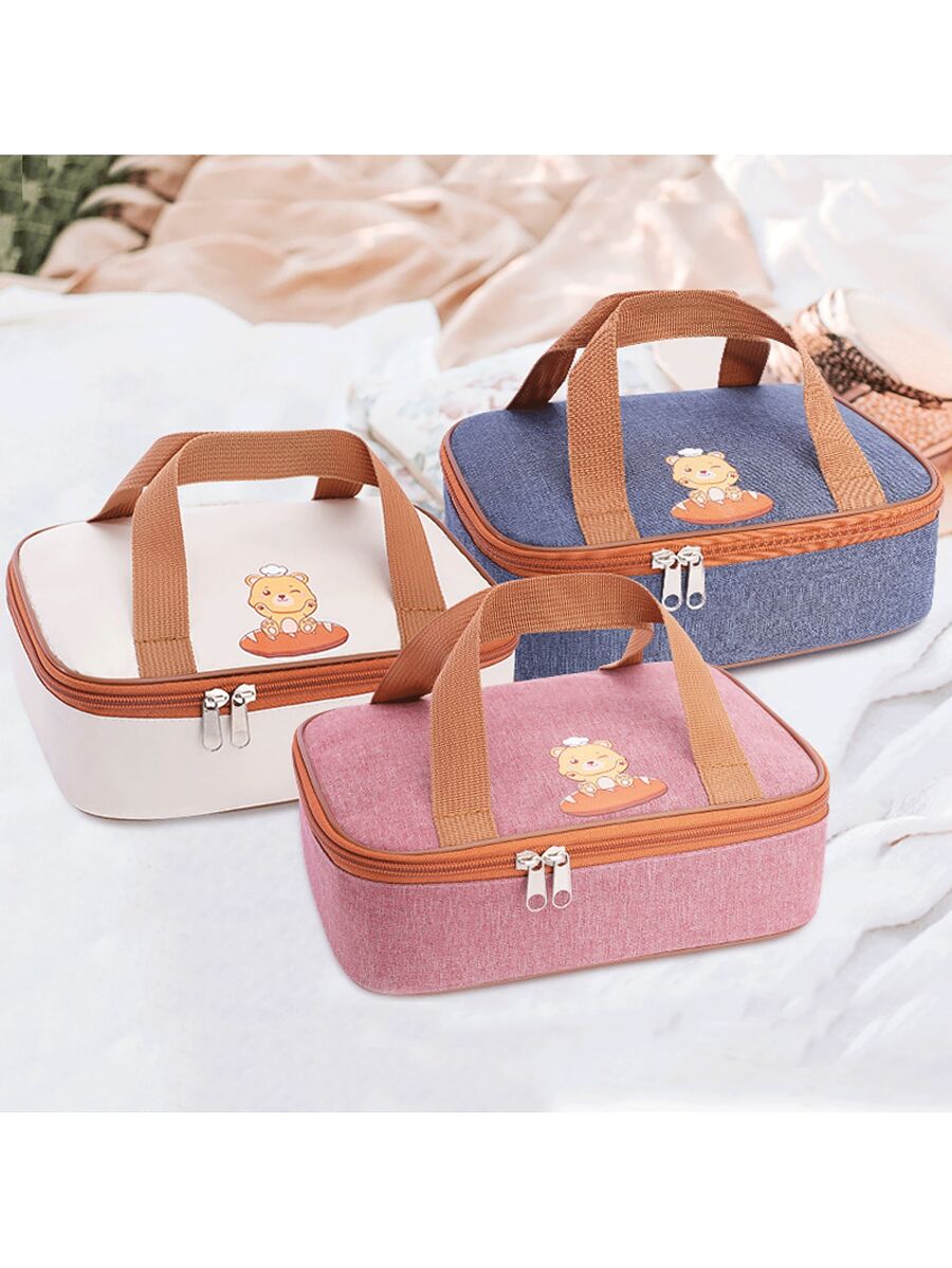 Cartoon Handy Portable Cooler Bag, Thickened Aluminum Foil Student Lunch Box Bag, Camping Meal Box - Multicolor - View 1