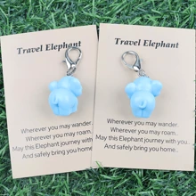 1 Stück/2 Stücke süßer Mini Elefanten Schlüsselanhänger, "Wohin du auch gehst, der Elefant ist bei dir und bringt dich nach Hause" ermutigende und tröstende Botschaft, der hübsche Elefant bringt Glück, niedlicher Harz-Tierdeko, geeignet für Feiertage, Geburtstage, Hochzeiten, Schulanfang, Partys, Auto-Accessoires, Taschenbaumler