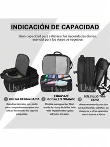 Mochila Uniuni Impermeable Expandible De Viaje Antirrobo - Negro - Ver 4