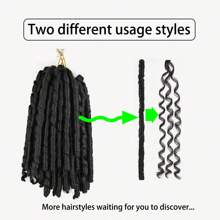 柔软钩编发 1 件 30 股/包 合成 Dreadlocs 8 英寸渐变色接发 适合非洲女性 - 二合一直发和编织发造型（8 种颜色，30 股/件） - 彩色 - 查看 6