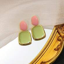 2 piezas Aretes cuadrados minimalistas y a la moda, joyería para fiesta y eventos