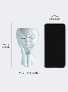 1pc Personalized Resin Doll Succulent Plant Closed Eyes Eve Plant Pot, Flower Pot Indoor Modern Decorative Plastic Plant Pot For All Houseplants, Succulents, Flowers And Cacti