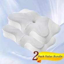 Z-HOM 2 Pack Value Bundle Cervical Neck Pillow For Sleeping, Ergonomic Contour Side Sleeper Pillows Perfect For Families, Orthopedic Pillow For Neck Relief Support, Memory Foam Pillows Back Stomach Sleepers - Gray - View 2
