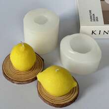 1pc Realistic Lemon-Shaped DIY Candle & Soap Mold - Reusable Plaster Craft Kit For Aromatherapy Candles And Handmade Natural Soaps - White - View 8