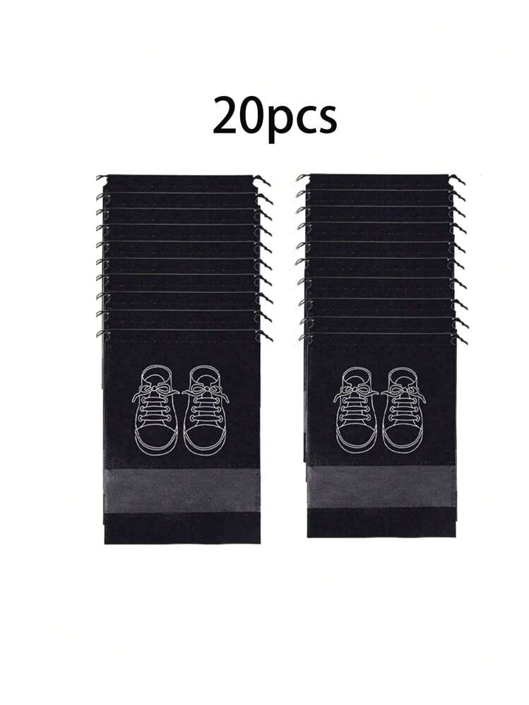 20 件装旅行鞋抽绳袋防尘收纳袋，布质鞋子收纳袋，适用于旅行、户外、透明、防水 - 彩色 - 查看 13