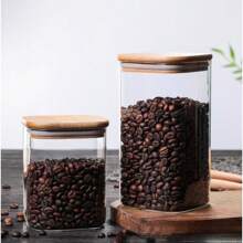 1PC/6PCS/12PCS Clear Glass Jars, Glass Condiment Jar, Spice Container With Airtight Bamboo Lids - Perfect For Tea, Coffee, Spice, Candy Storage - Includes Labels And Markers For Easy Organization - Ideal Kitchen Gadgets And Party Supplies