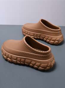 2022 New Men's Sports Slide Sandals, Thick Bottom Elevator, Non-Slip Rubber Sole, EVA High-Elastic Anti-Oil Waterproof, Suitable For Kitchen Chef, Casual Slip-On Comfortable Shoes, Fashion Outdoor Beach Slippers For Men - Khaki - View 5