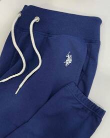 Pantalones de chándal jogger para mujer de U.S. Polo Assn., pantalones de estar en casa de felpa francesa - Marina de guerra - Ver 5