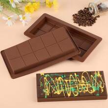 1/2/3pcs Thick Chocolate Bar Silicone Mould, Heat Resistant Non-Stick Chocolate, Candy, Mousse, Cake Decoration Baking Mould, DIY Handmade Soap, Candle, Epoxy Resin Crafts