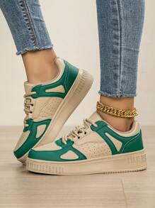 Fall/Winter Women Shoes Casual Sneakers, Lace Up Soft Sole Flat Comfortable Skate Shoes For Women, Lightweight Low-Top Daily Shoes