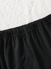 2件組女孩荷葉邊外套與純色長褲 - 可愛蝴蝶結腰帶，適合派對、秋季時尚穿搭，完美禮物 - 紅色 - 查看 9