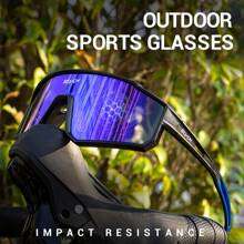 1pc SCVCN Men Sports Glasses Fashion Outdoor Bicycle Glasses MTB Cycling Glasses Road Bike Glasses Easy Comfort Casual Outfits Outdoor Cycling Glasses For Summer Beach Vacation,Outdoor,Travel - Multicolor - View 3