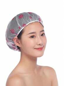 1/3/5/10pcs浴帽，防尘防水发套，印花浴帽，圆点浴帽，彩色多功能家用浴帽，随机颜色防水浴帽，加厚可重复使用浴帽，适合家庭和旅行，加厚沙龙防水帽，女士，浴室配件，适用于厨房，家庭，宠物和植物，PVC塑料浴帽，适合所有季节 - 彩色 - 查看 7